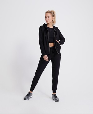 Superdry Studio Cipzár Női Kapucnis Pulóver Fekete | LSPTU7213